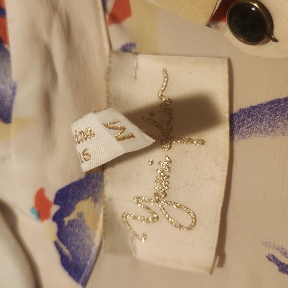 Yumi Kim Silk vintage button up enough blouse numbered pockets , S - Picture 2 of 7